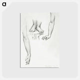 アートポストカード-Study for Mirror of Venus: Arms and Feet of Venus - エドワード バーン ジョーンズ Postcard.