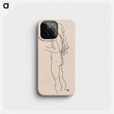 Standing Nude Girl, Facing Left - Egon Schiele Phone Case.