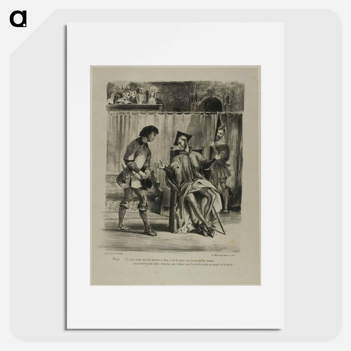 Mephistopheles Receiving the Student, from Faust - ウジェーヌ ドラクロワ Poster.