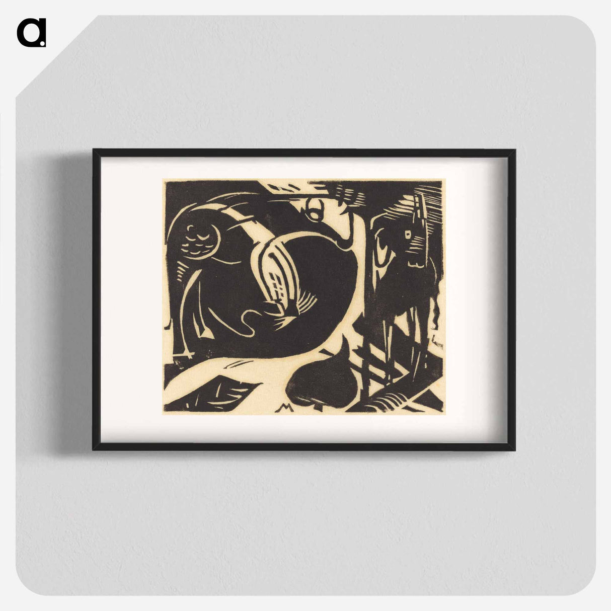 Two Mythical Animals - Franz Marc Poster.
