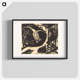 Two Mythical Animals - Franz Marc Poster.