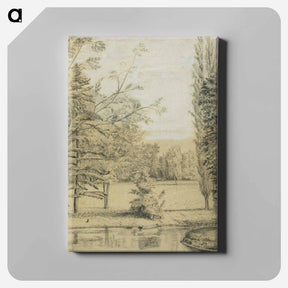 アートパネル-River and Park Landscape - アンリ ルソー Canvas.