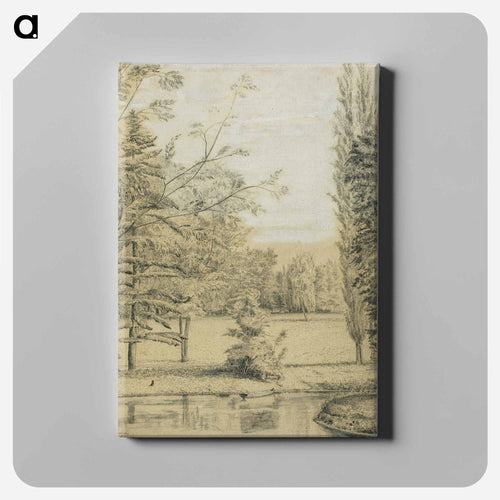 River and Park Landscape - Henri Rousseau Canvas.