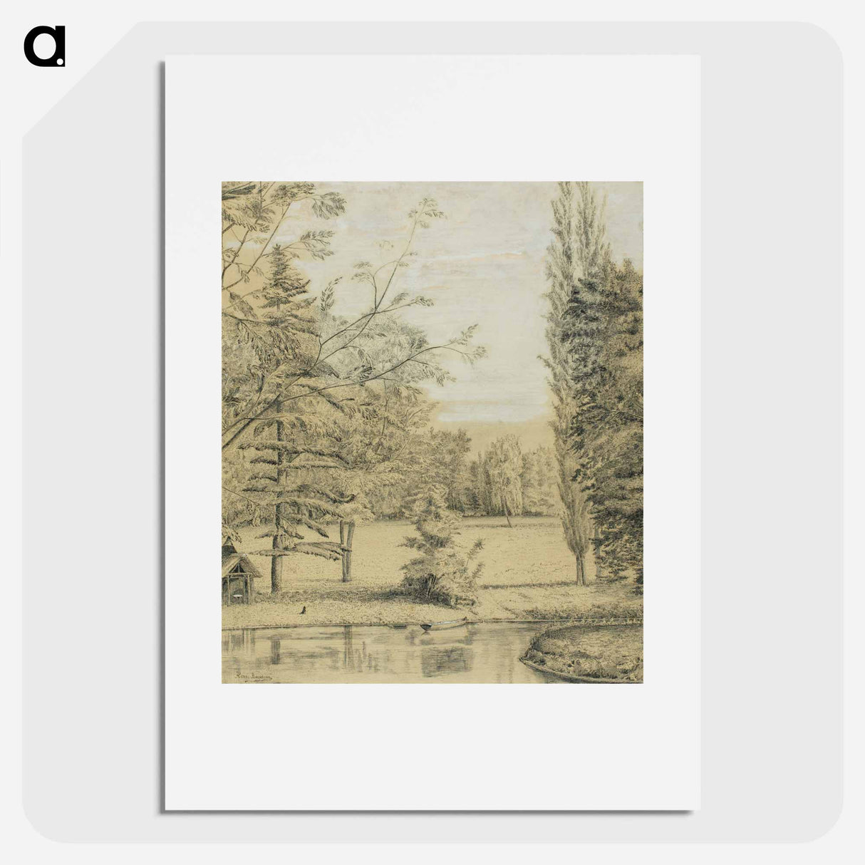 アートポスター-River and Park Landscape - アンリ ルソー Poster.