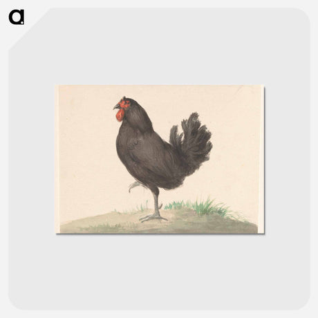 アートポストカード-Staande zwarte kip - ジャン ベルナール Postcard.