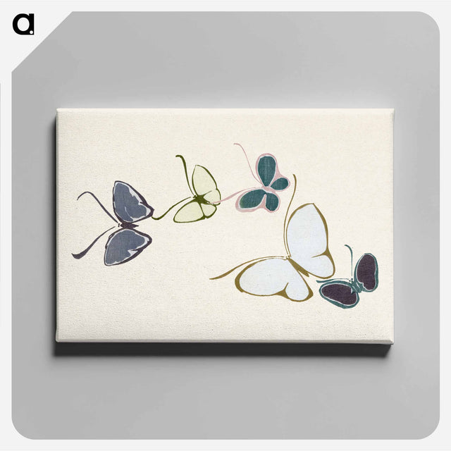 アートパネル-Vintage butterfly - 神坂 雪佳 Canvas.