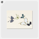 アートポストカード-Vintage butterfly - 神坂 雪佳 Postcard.