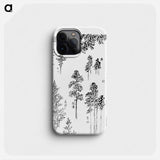 Hokusai's pine trees - 葛飾 北斎 Phone Case.