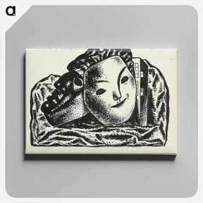 アートパネル-Twee maskers voor gebouw en rotsen - レオ ヘステル Canvas.