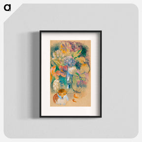 アートポスター-Still Life with Cat - ポール ゴーギャン Poster.