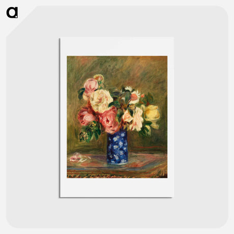 アートポストカード-Bouquet of Roses - ピエール オーギュスト ルノワール Postcard.