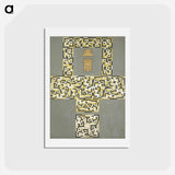 アートポストカード-Design for a tile floor, and entrance hall - テオ ファン ドゥースブルフ Postcard.
