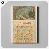 Kalenderblad januari met papegaai - テオ ヴァン ホイテマ Canvas.
