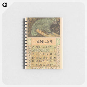 アートメモ帳-Kalenderblad januari met papegaai - テオ ヴァン ホイテマ Memo.