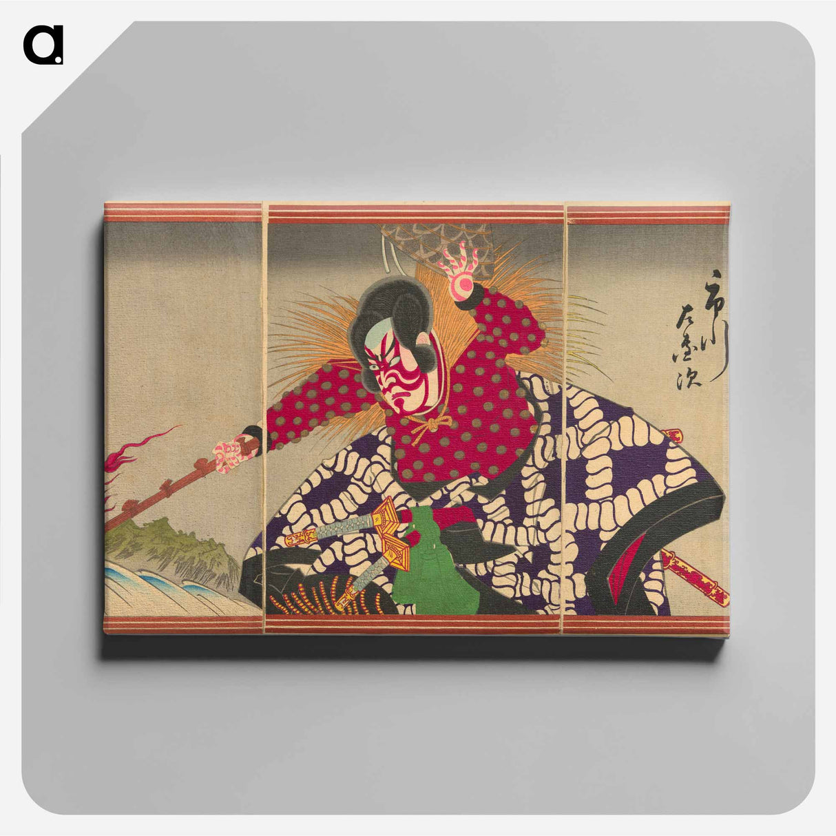 The actor Ichikawa Sadanji I as Watonai - 豊原 国周 Canvas.