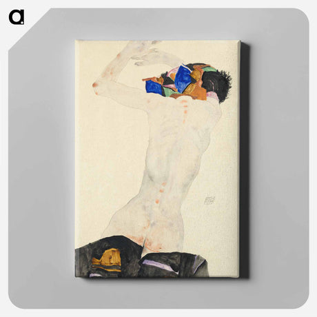 アートパネル-Rückenakt mit buntem Tuch
 - ウィーン博物館 Canvas.