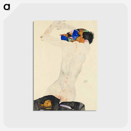 アートポストカード-Rückenakt mit buntem Tuch
 - ウィーン博物館 Postcard.