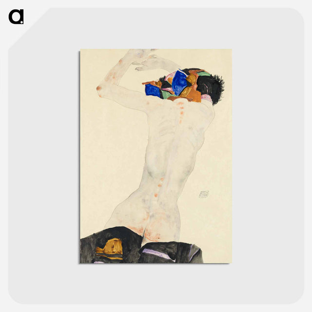 アートポストカード-Rückenakt mit buntem Tuch
 - ウィーン博物館 Postcard.