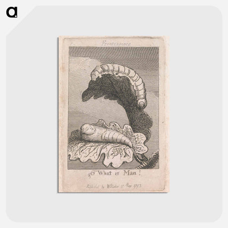 アートポストカード-The Gates of Paradise, Plate 1, Frontispiece, "What is Man!" - ウィリアム ブレイク Postcard.