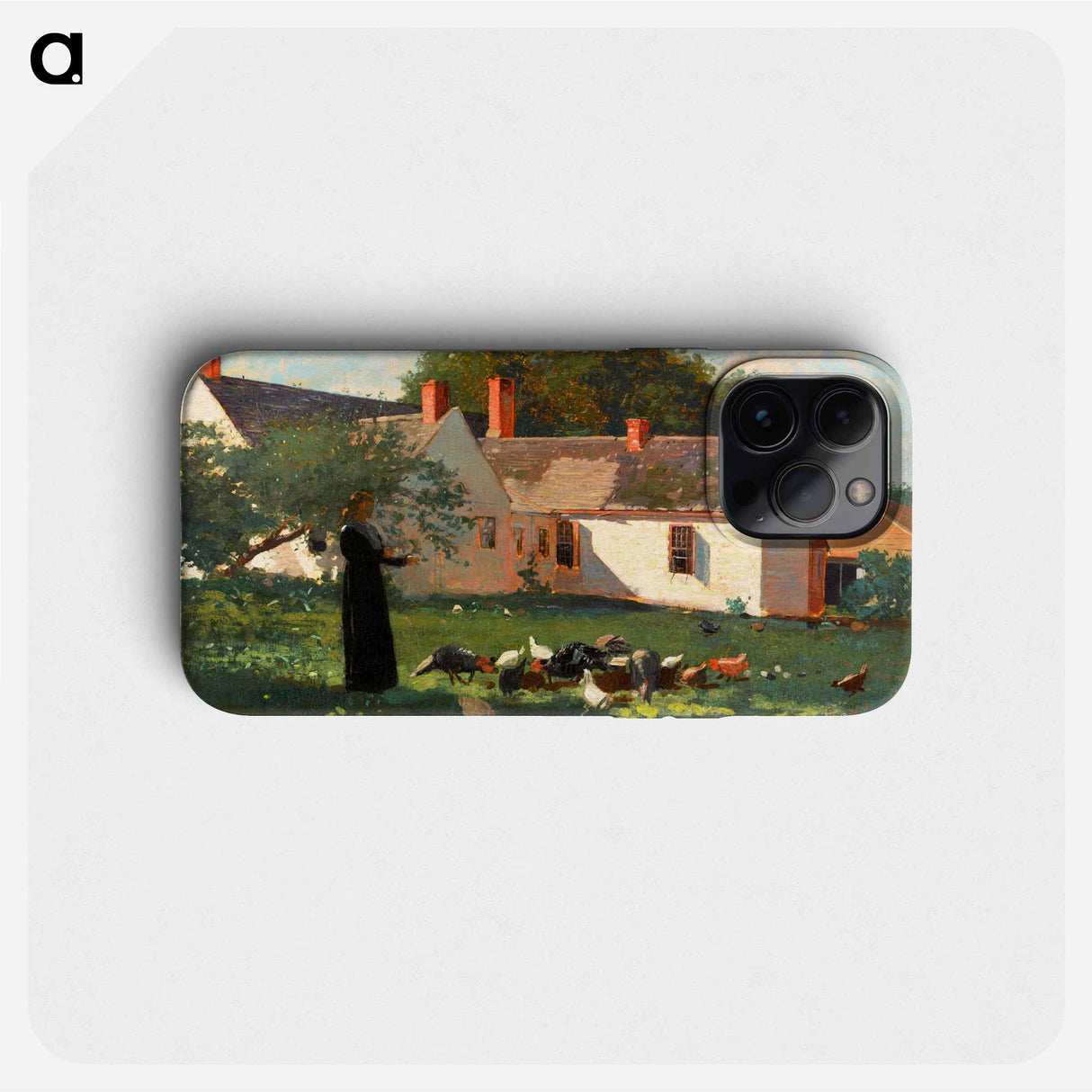 Farmyard Scene - Winslow Homer Phone Case.