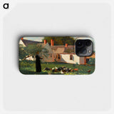 Farmyard Scene - Winslow Homer Phone Case.