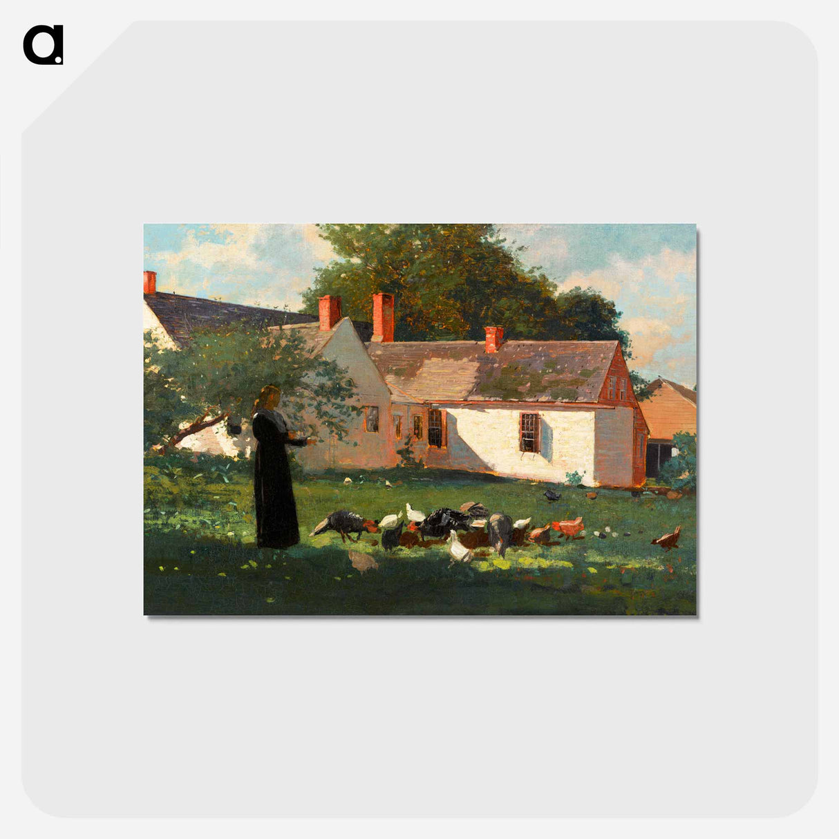 アートポストカード-Farmyard Scene - ウィンスロー ホーマー Postcard.