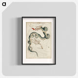 Sidney Hall’s astronomical chart illustration of the Draco and the Ursa Minor - アンティーク地図 Poster.