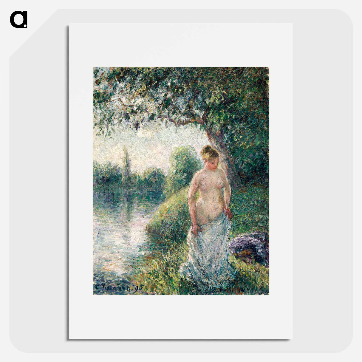 The Bather - Camille Pissarro Poster.