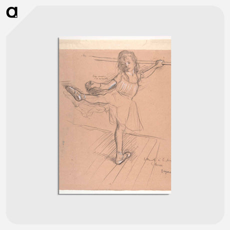 アートポストカード-Little Girl Practicing at the Bar - エドガー ドガ Postcard.