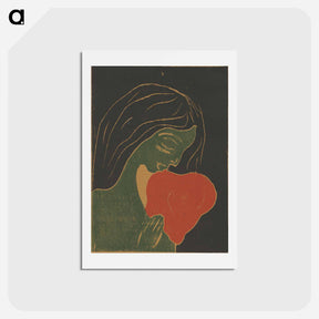 アートポストカード-Das Herz - エドヴァルド ムンク Postcard.
