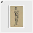 アートポストカード-Male academy nude with folded arms - グスタフ クリムト Postcard.