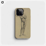 Male academy nude with folded arms - Gustav Klimt Phone Case.