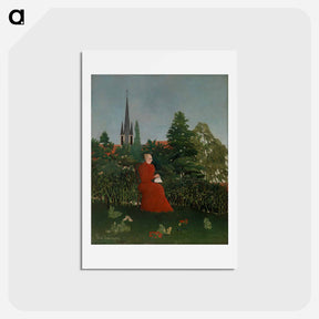 アートポストカード-Portrait of a Woman in a Landscape - アンリ ルソー Postcard.