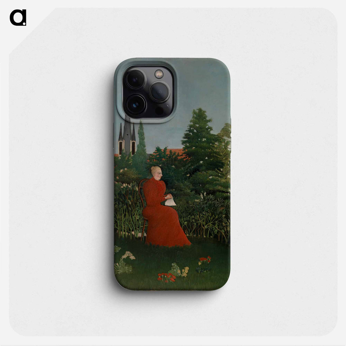 Portrait of a Woman in a Landscape - Henri Rousseau Phone Case.