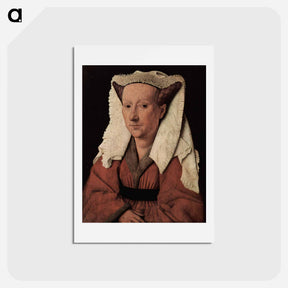 アートポストカード-Portrait of Margaret van Eyck - ヤン ファン エイク Postcard.