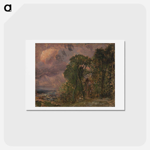 アートポストカード-A View at Hampstead with Stormy Weather
 - ジョン コンスタブル Postcard.