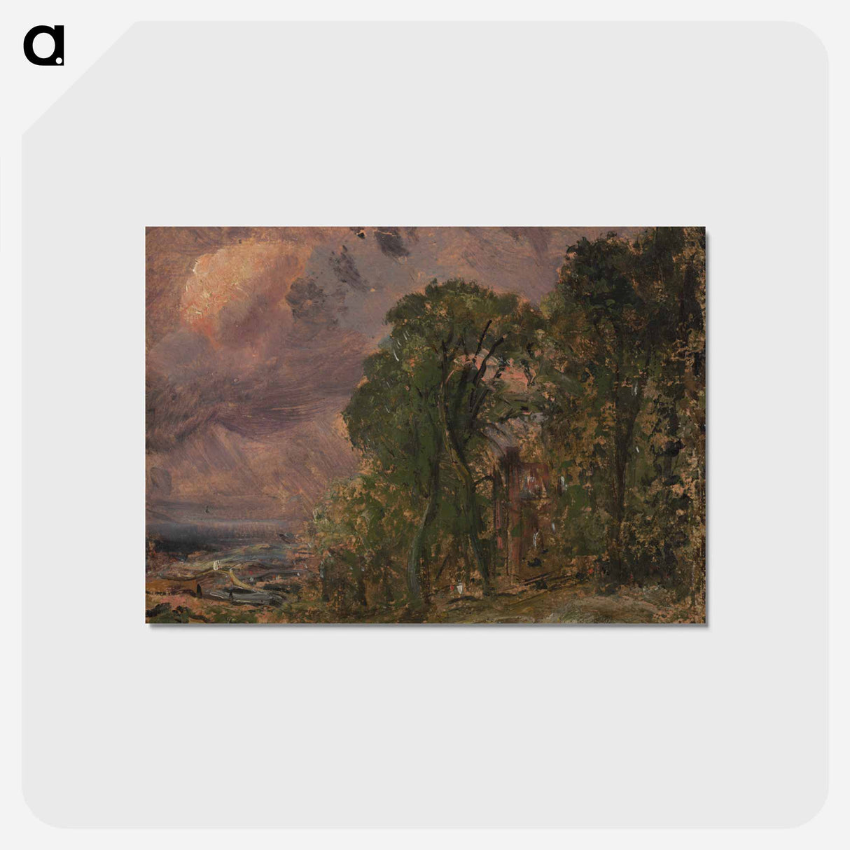 アートポストカード-A View at Hampstead with Stormy Weather
 - ジョン コンスタブル Postcard.