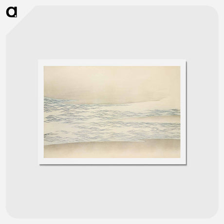アートポストカード-Ocean waves from Momoyogusa–Flowers of a Hundred Generations - 神坂 雪佳 Postcard.