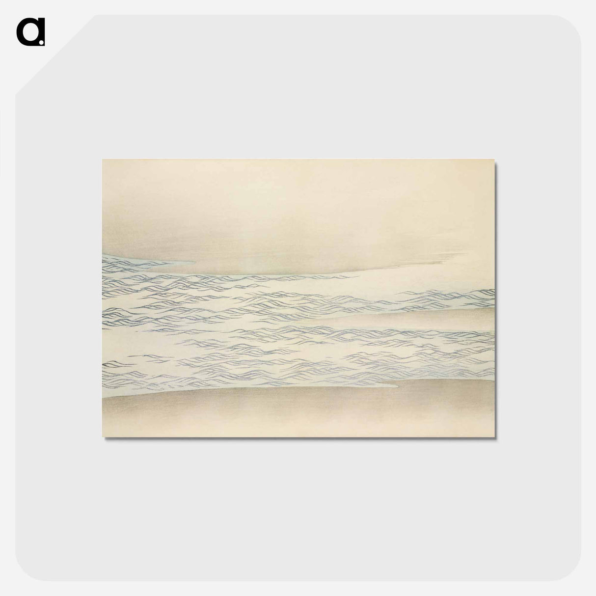 アートポストカード-Ocean waves from Momoyogusa–Flowers of a Hundred Generations - 神坂 雪佳 Postcard.
