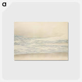 アートポストカード-Ocean waves from Momoyogusa–Flowers of a Hundred Generations - 神坂 雪佳 Postcard.