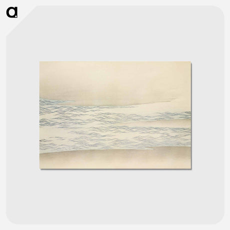 アートポストカード-Ocean waves from Momoyogusa–Flowers of a Hundred Generations - 神坂 雪佳 Postcard.