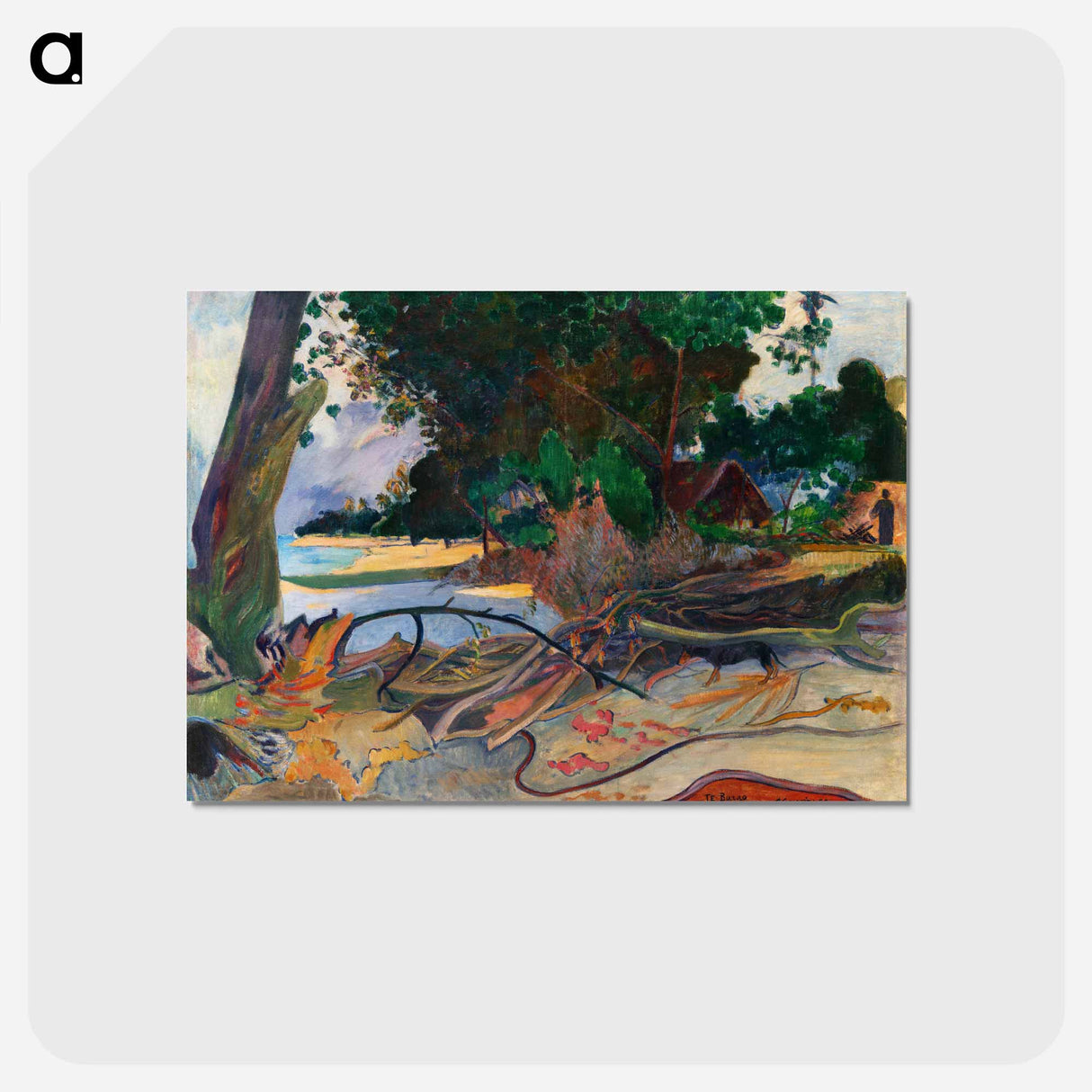 アートポストカード-The Hibiscus Tree - ポール ゴーギャン Postcard.