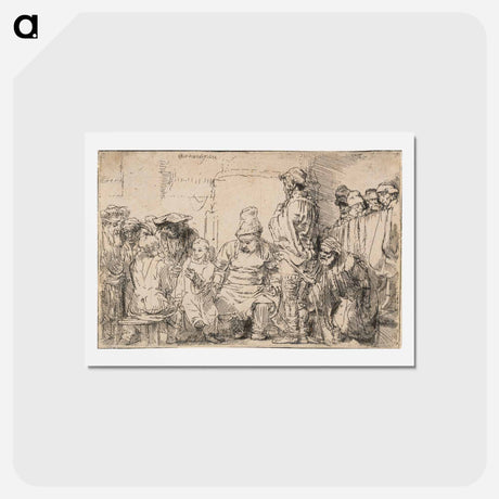 アートポストカード-Christ Disputing with the Doctors - レンブラント ファン レイン Postcard.