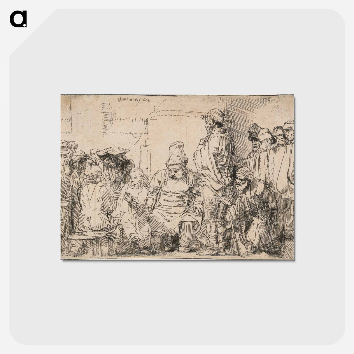アートポストカード-Christ Disputing with the Doctors - レンブラント ファン レイン Postcard.