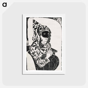 アートポストカード-Masked Woman with Cape
 - サミュエル ジェスルン Postcard.