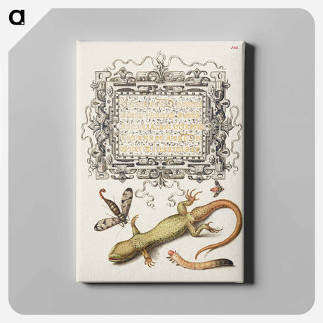 アートパネル-Scorpionfly, Insect, Lizard, and Insect Larva from Mira Calligraphiae Monumenta
 - 書道のお手本 Canvas.