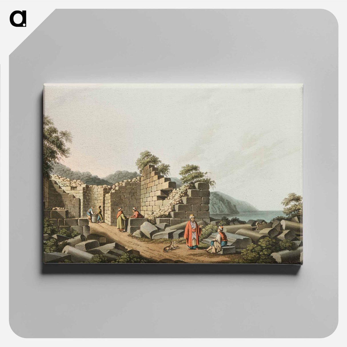 Ruins of an ancient Temple in Samos - View of the Ottoman Empire Canvas.