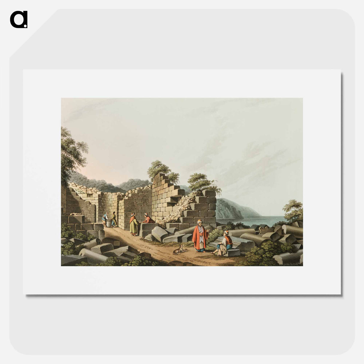 Ruins of an ancient Temple in Samos - View of the Ottoman Empire Poster.