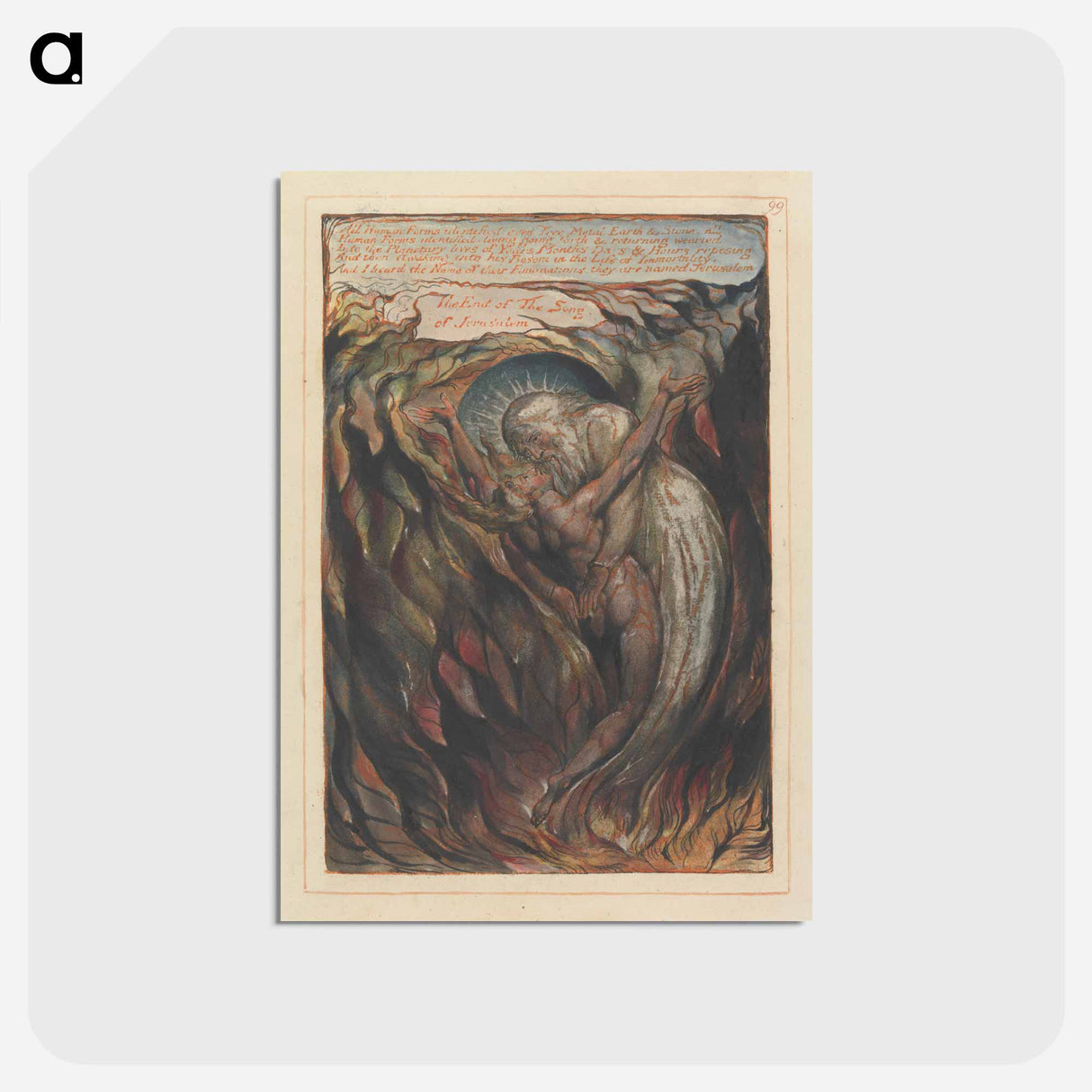 アートポストカード-Jerusalem, Plate 99 - ウィリアム ブレイク Postcard.