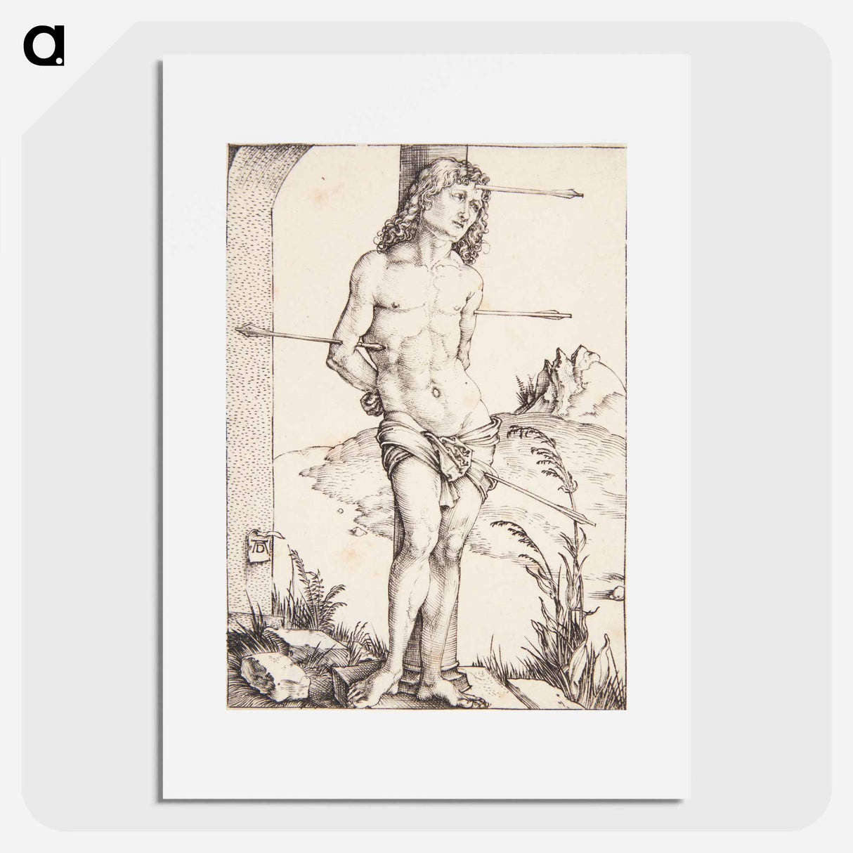 アートポスター-Saint Sebastian, tied to a column - アルブレヒト デューラー Poster.